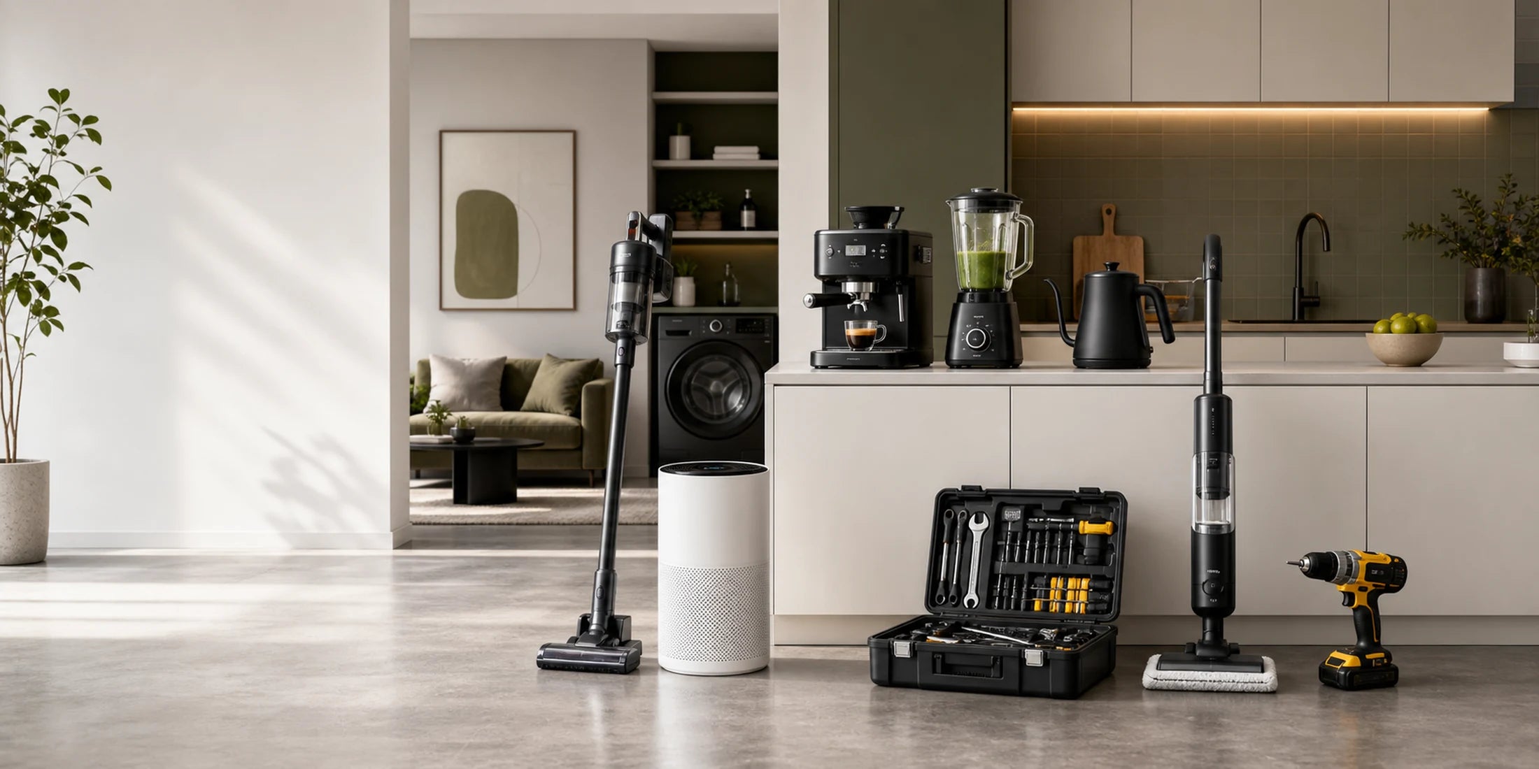 Meraviona appliances and tools in a modern home
